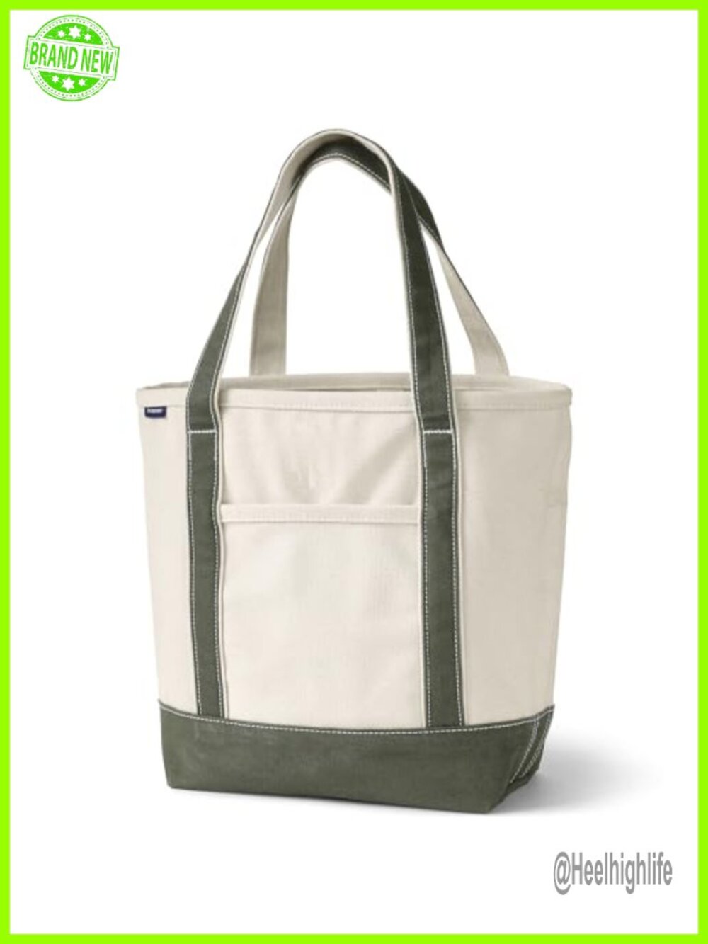 Canvas Open Top Tote with Reinforced Base, Laptop Compatible